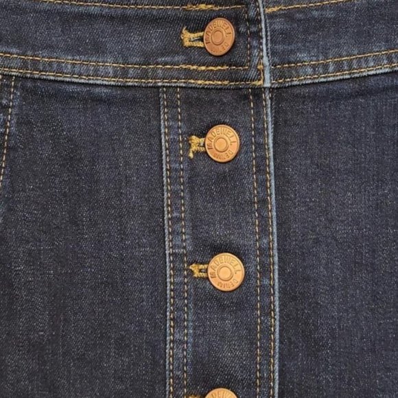 Madewell Size 8 Dark Denim Skirt Button-Up - Picture 4 of 5